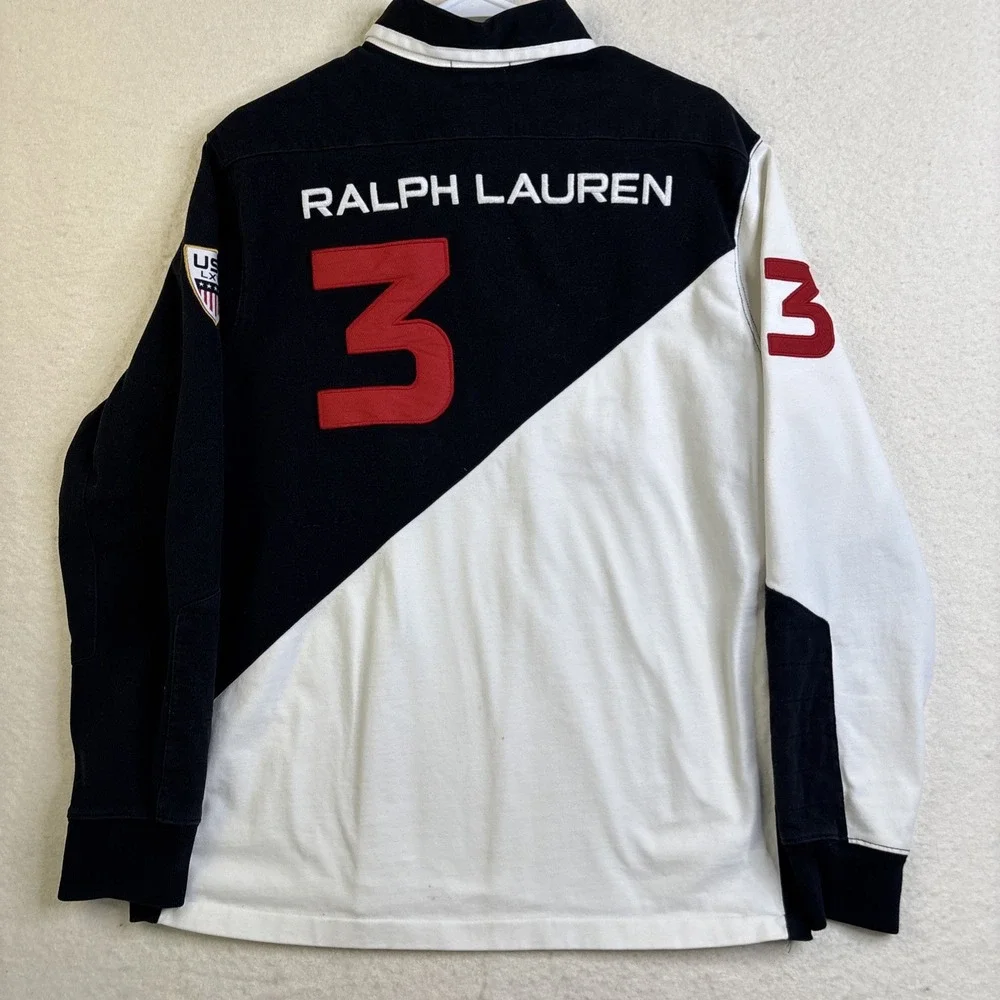 Polo Ralph Lauren USA LXVII Big Pony Long Sleeve Rugby Polo Shirt 3 Custom Fit L